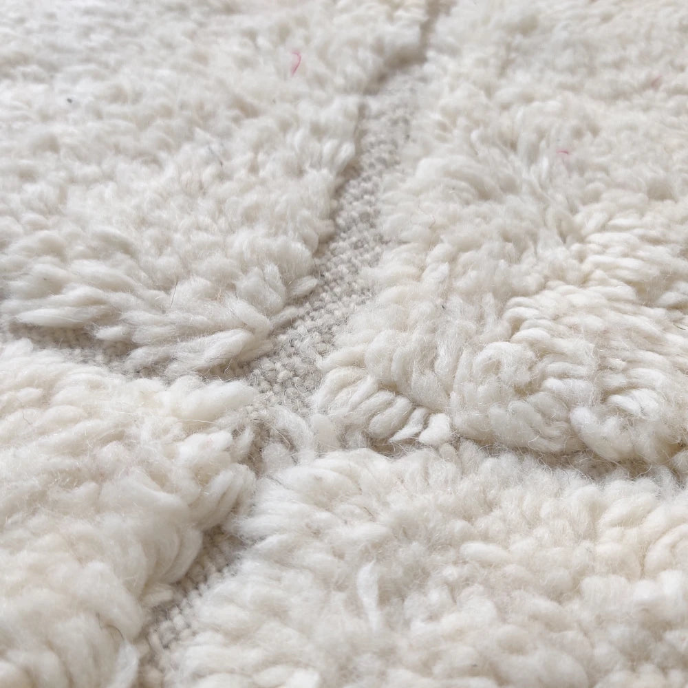 Tapis Marocain Blanc en Laine 150x250 cm