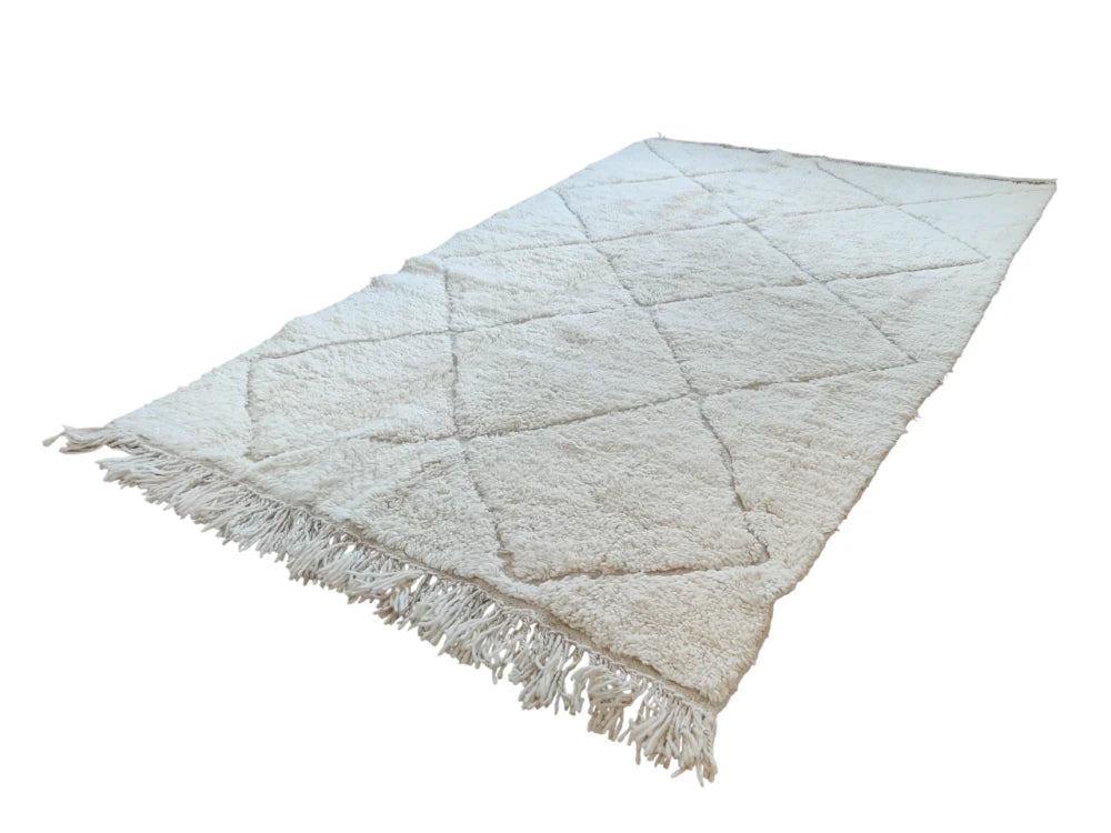 Tapis Marocain Blanc en Laine 150x250 cm