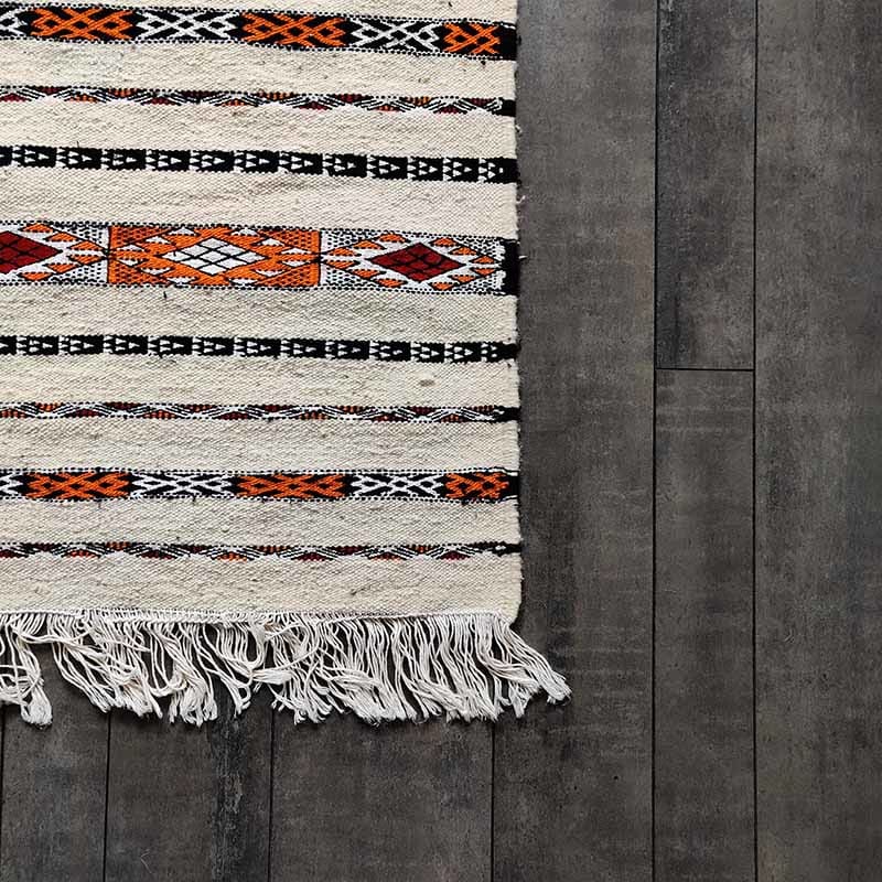 tapis berbère blanc orange