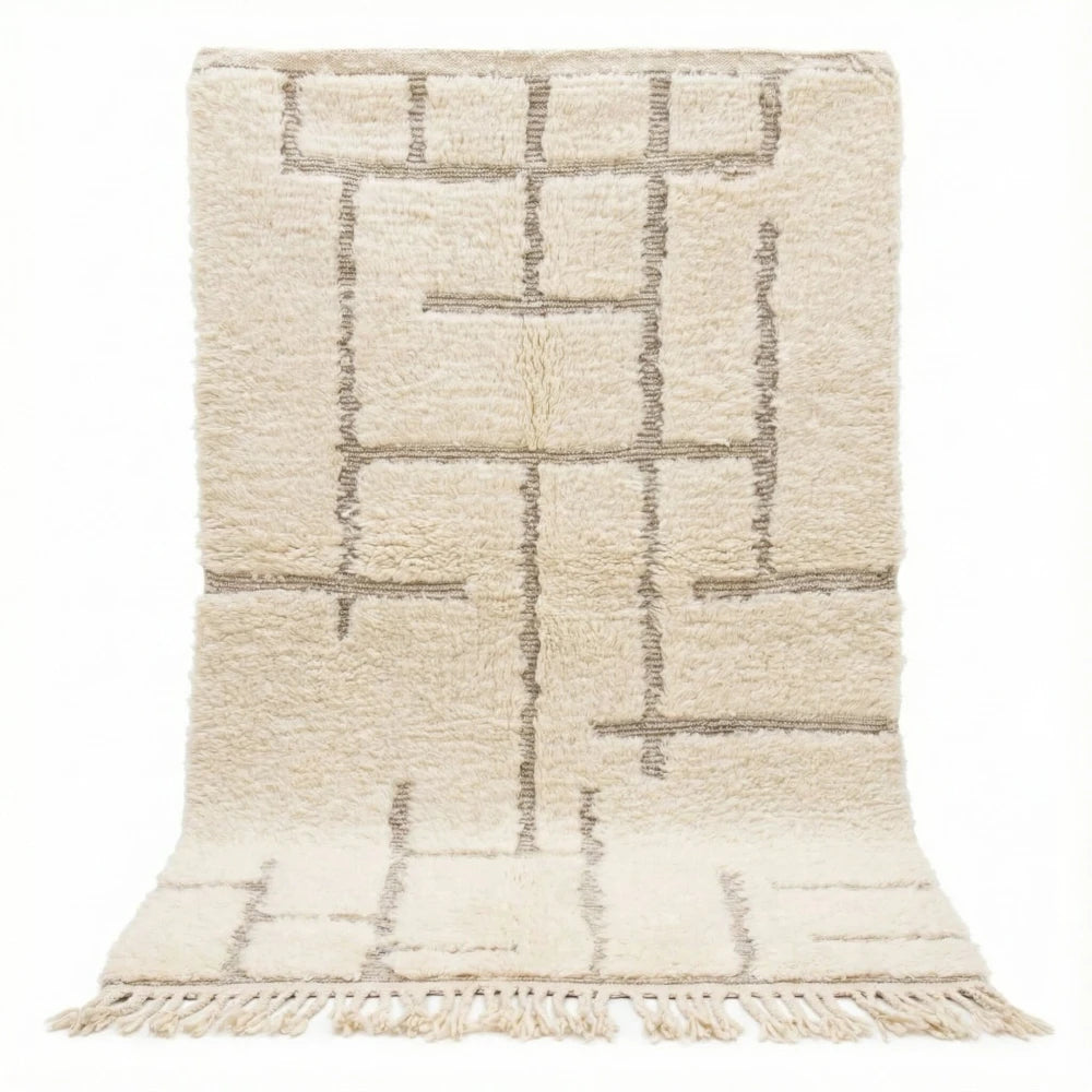 Tapis berbère motif graphique noir