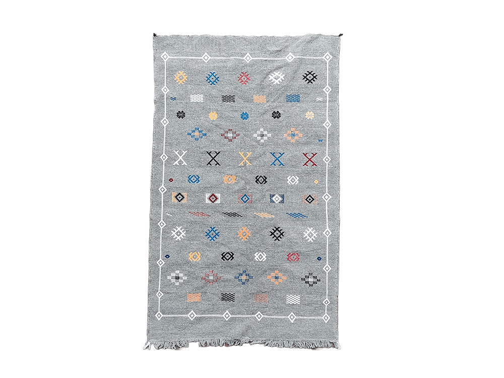 Tapis Marocain Gris Ethnique