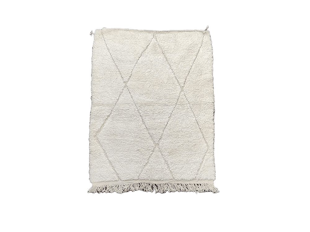 tapis blanc Béni Ouarain fait main