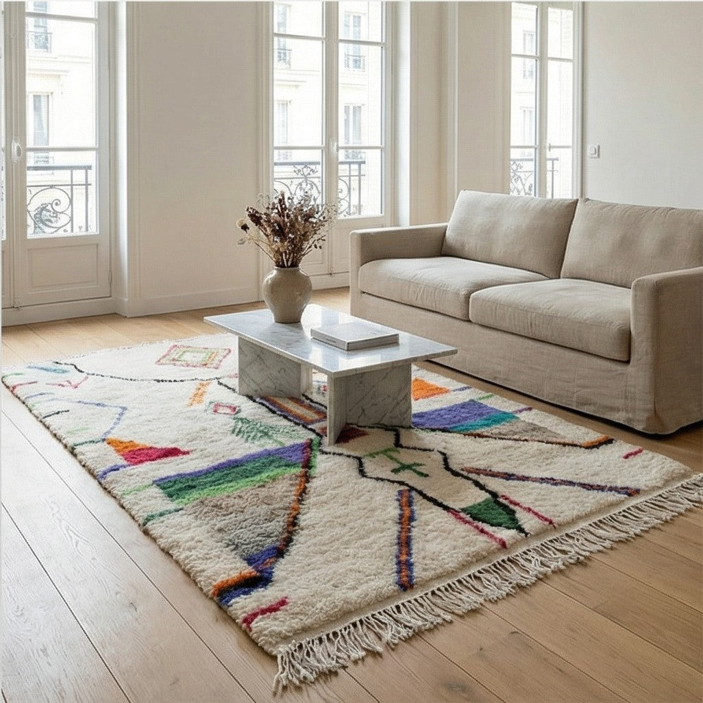 Tapis berbère marocain motifs colorés 160x240-cm