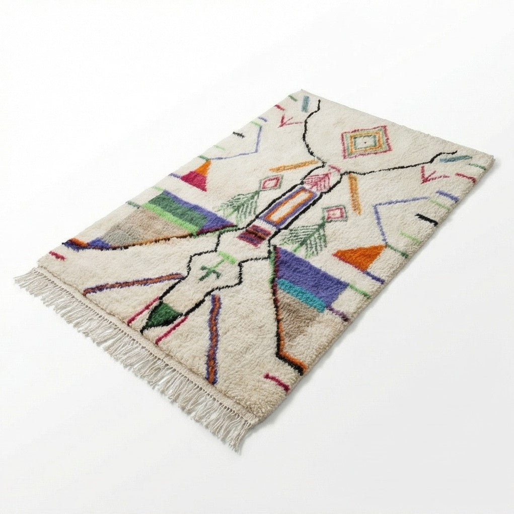 Tapis berbère marocain motifs colorés 160x240-cm