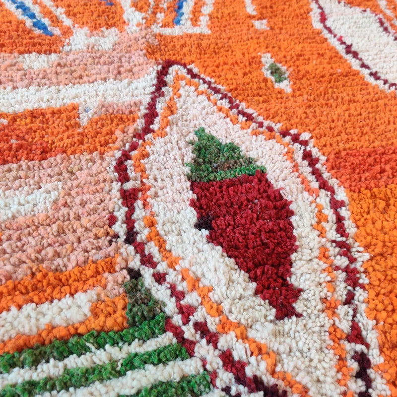 Tapis marocain orange boujad - MAZIR Décoration
