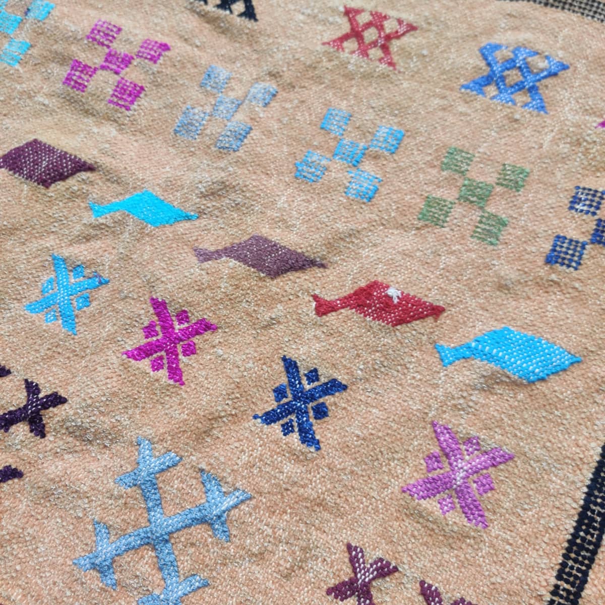 Tapis Mosaïque Bohème - Beige & Vif