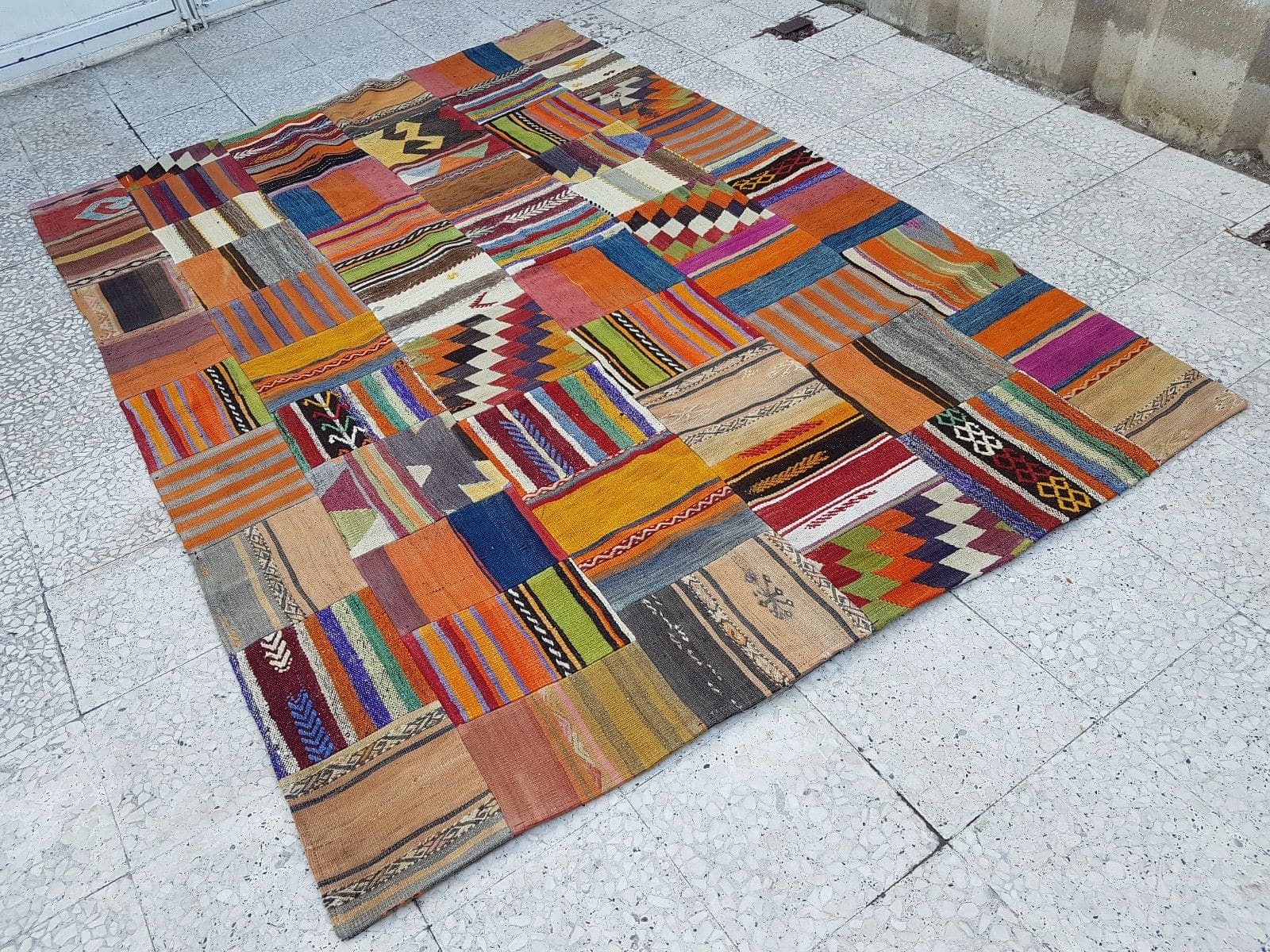 Tapis Patchwork Kilim Vintage 170x243 cm - Tapis