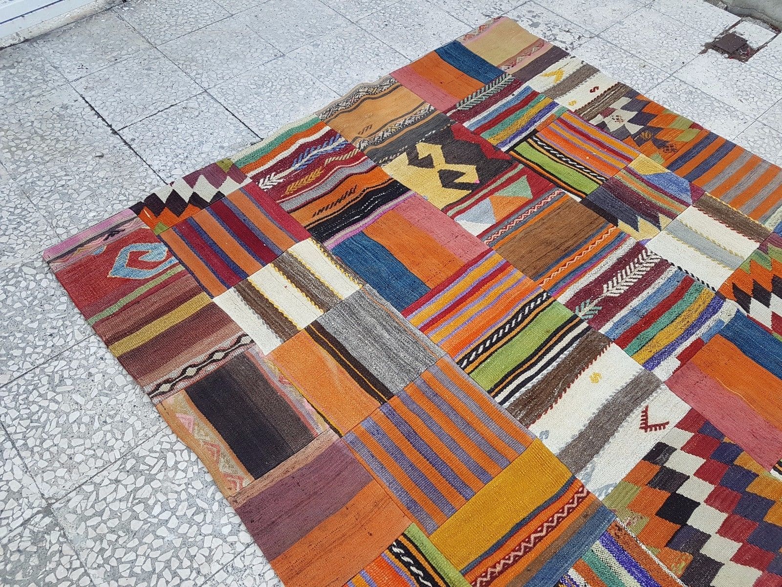 Tapis Patchwork Kilim Vintage 170x243 cm - Tapis