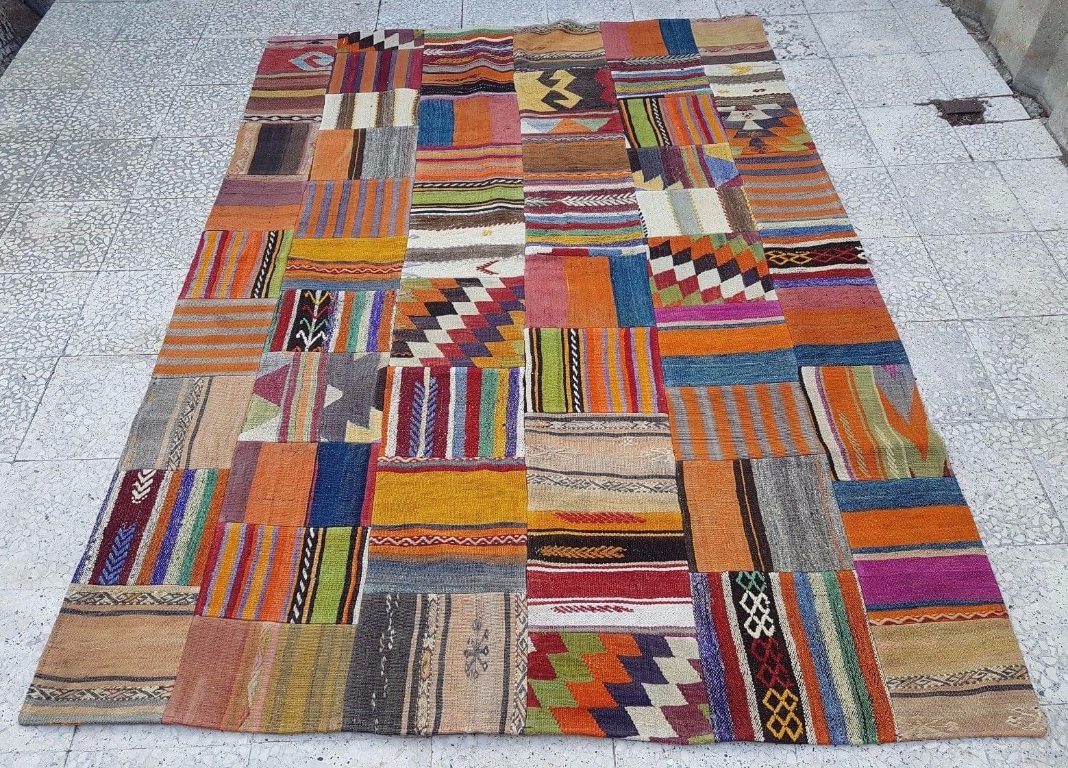 Tapis Patchwork Kilim Vintage 170x243 cm - Tapis