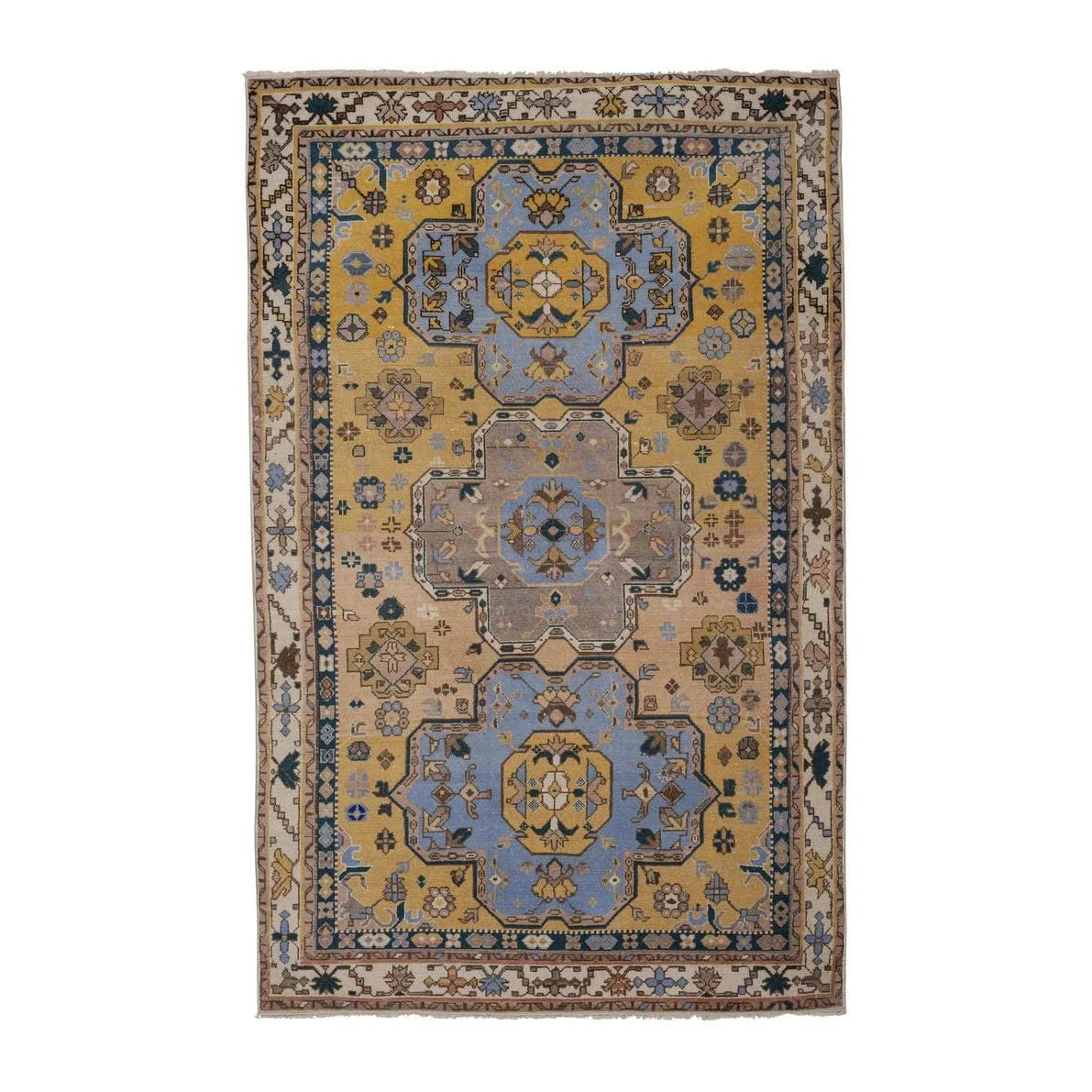 tapis persan jaune