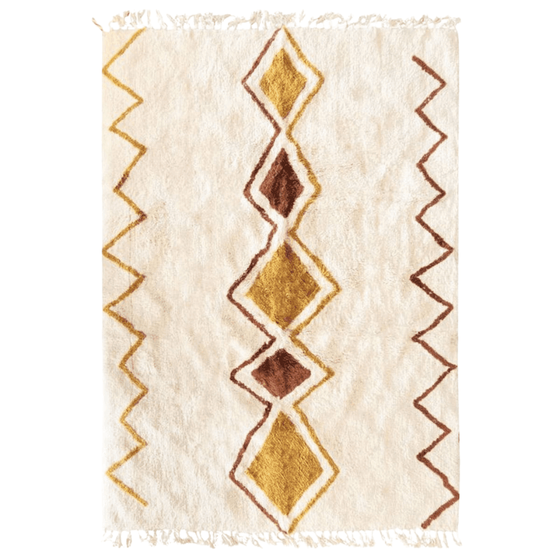 Tapis Azilal terre ocre ambiance berbère