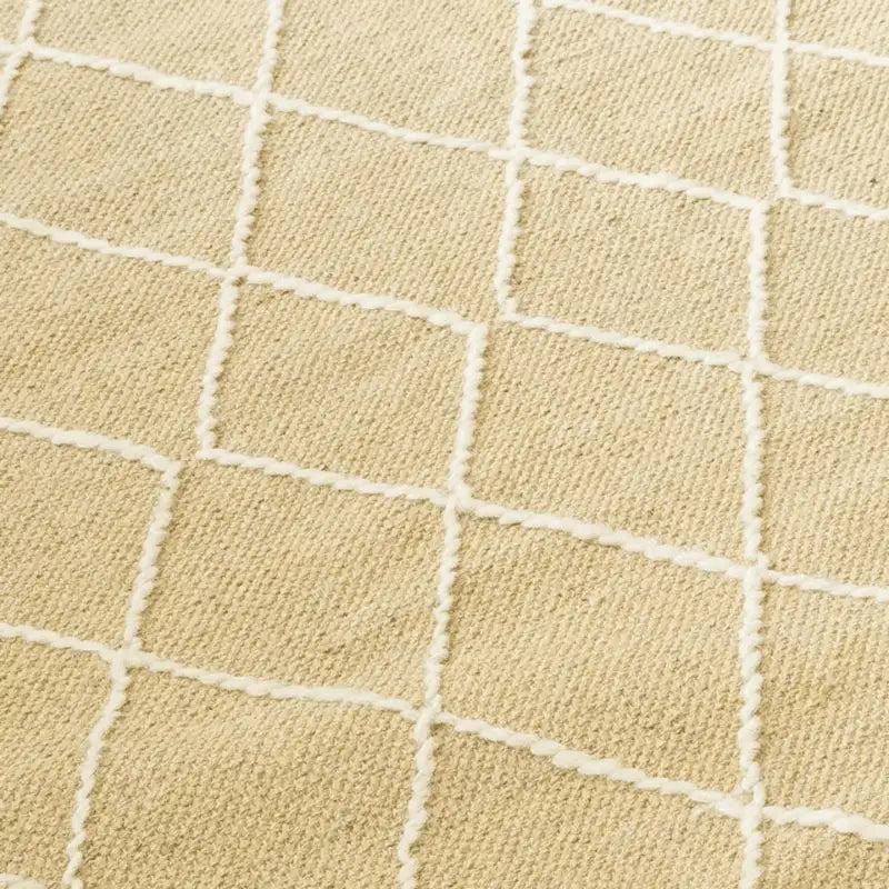 Tapis beni Ouarain fin beige décoration berbère
