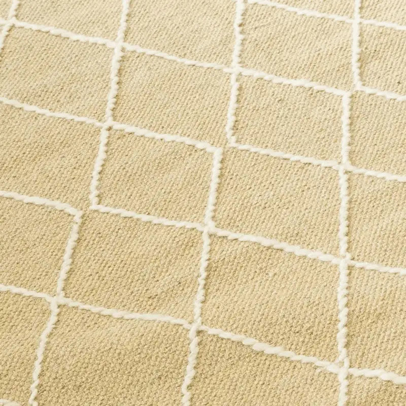 Tapis beni Ouarain fin beige décoration berbère