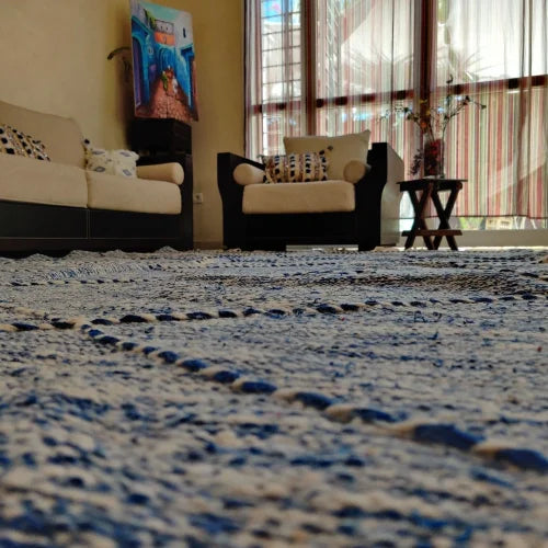 tapis marocain zanafi bleu