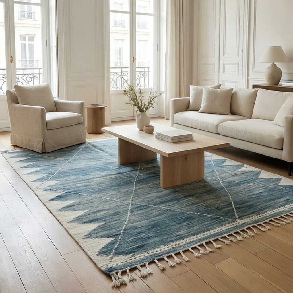 Grand tapis Zanafi bleu 200x300 cm