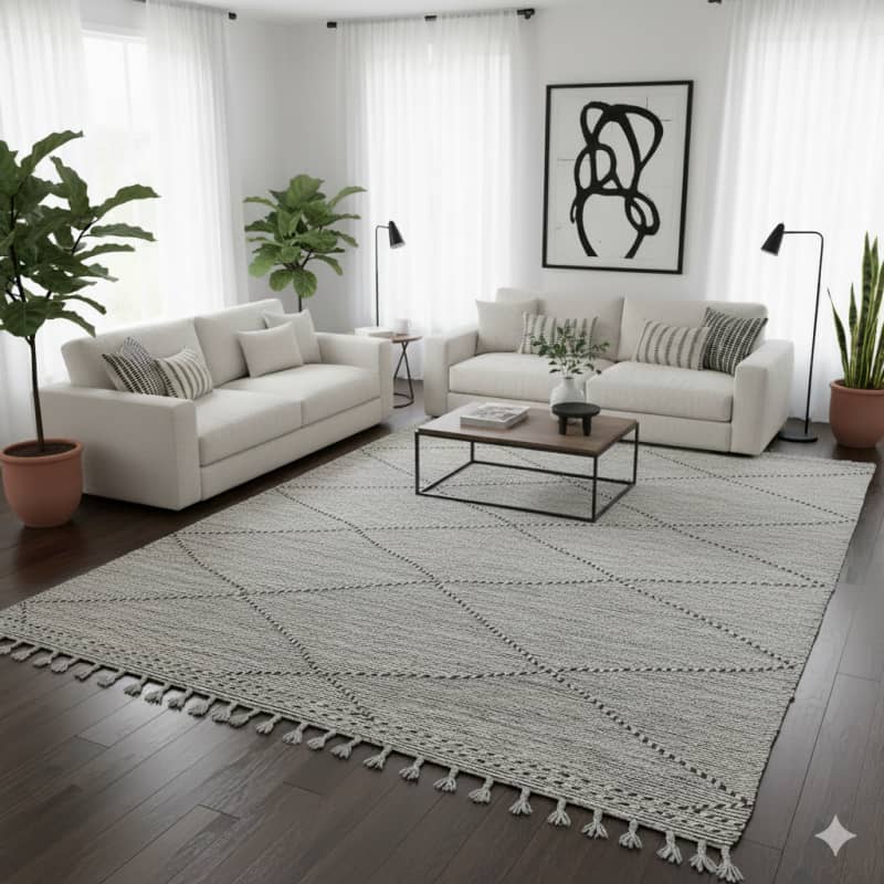 Tapis Zanafi gris crème <br> 195x320 cm