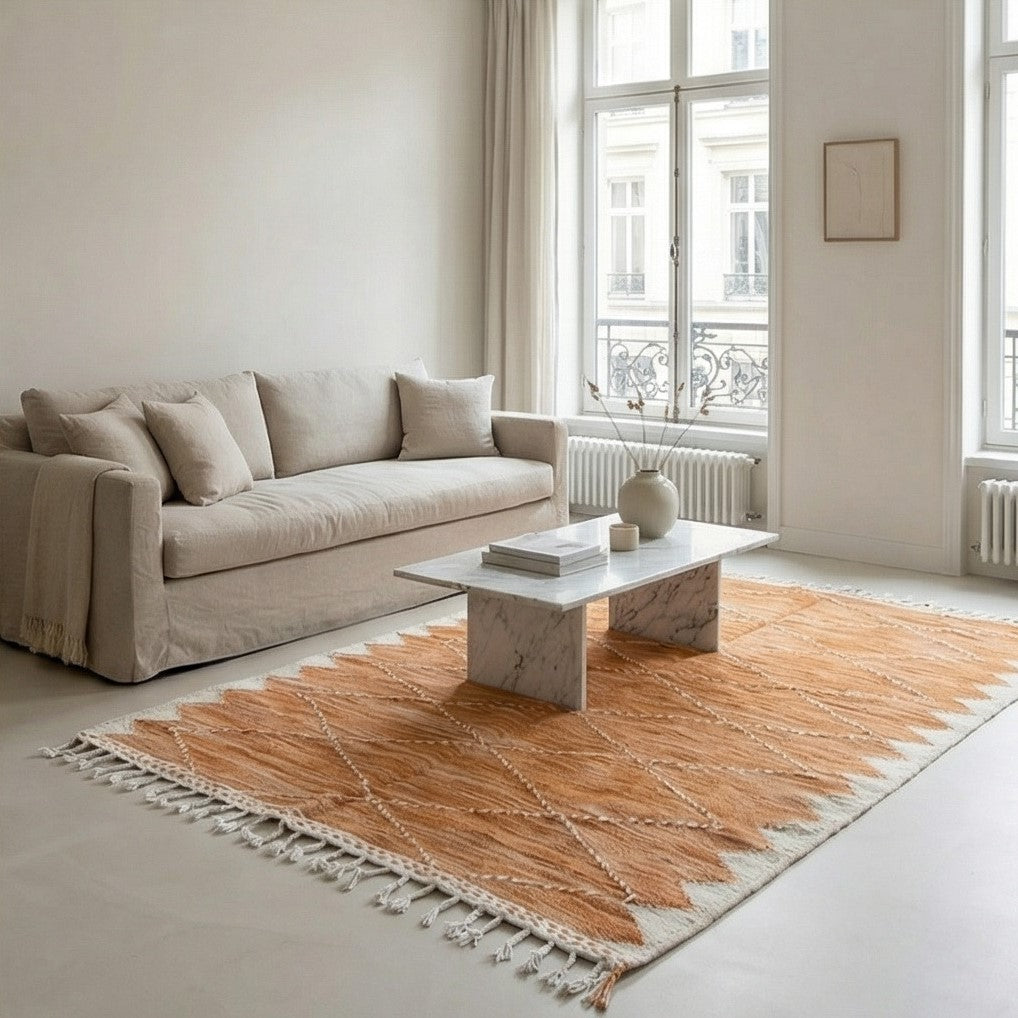 Tapis Zanafi orange kilim 200x300 cm