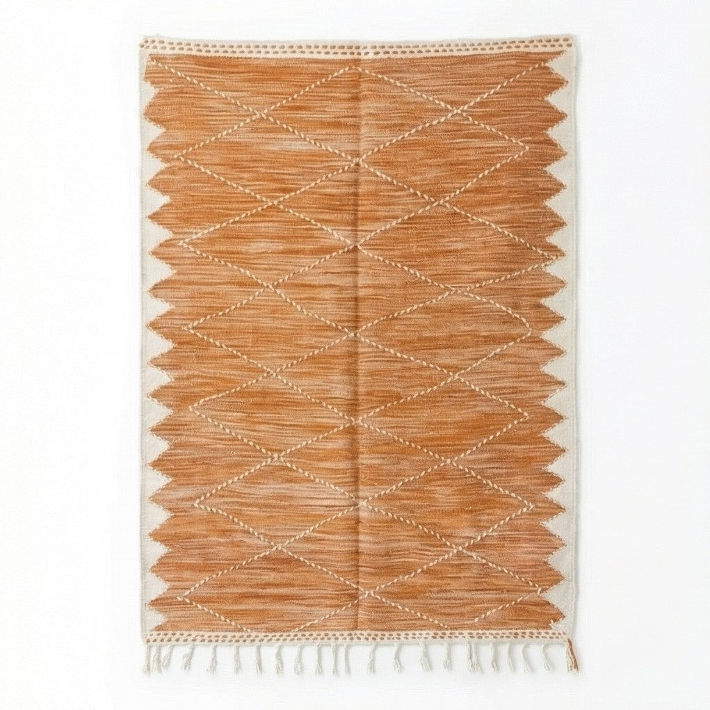 Tapis Zanafi orange kilim 200x300 cm