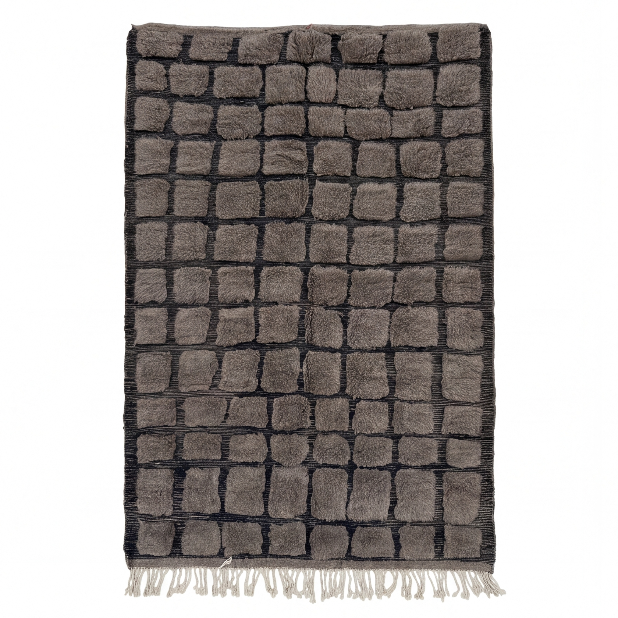 Tapis Mrirt gris anthracite motif pavé relief