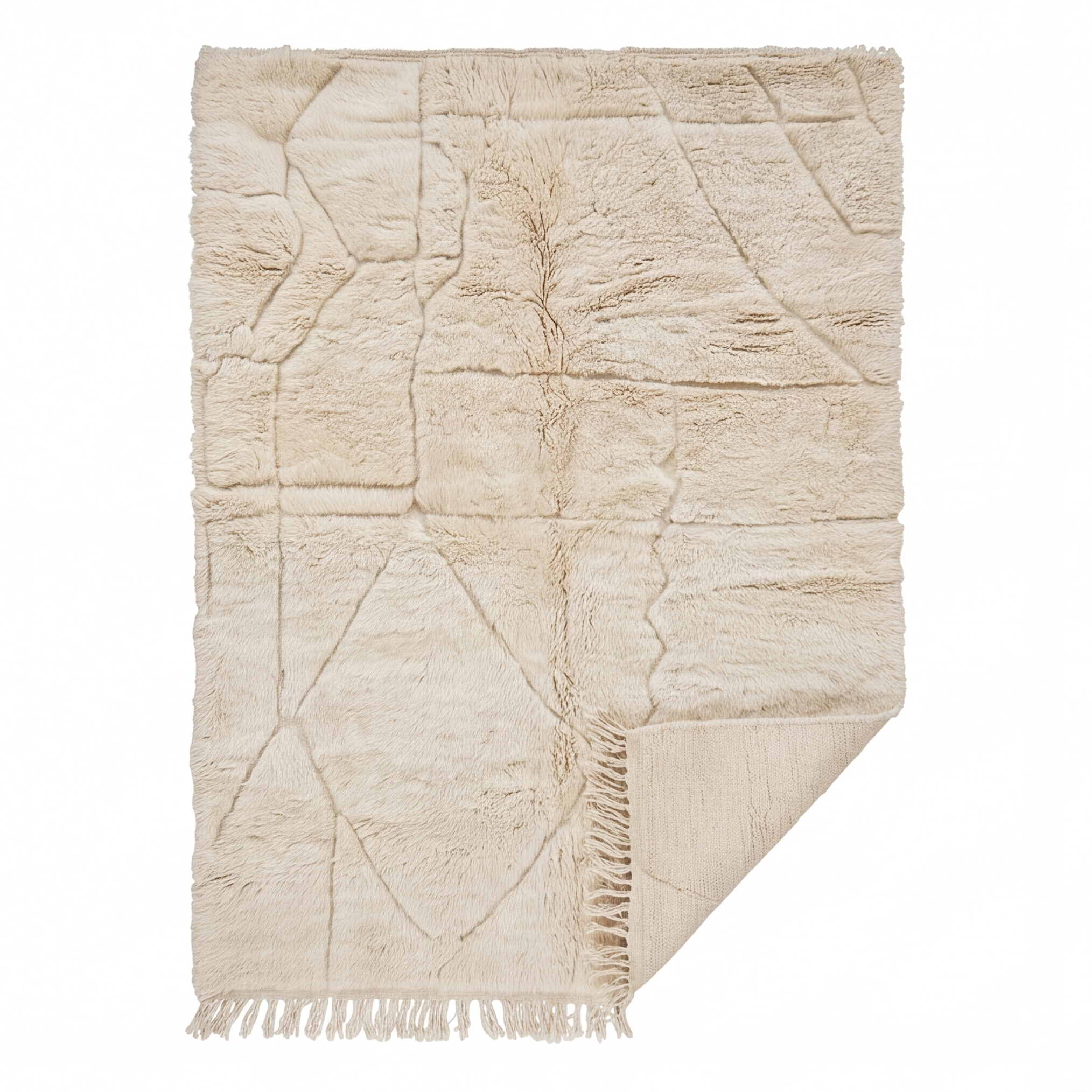 Tapis Mrirt écru ivoire motif abstrait