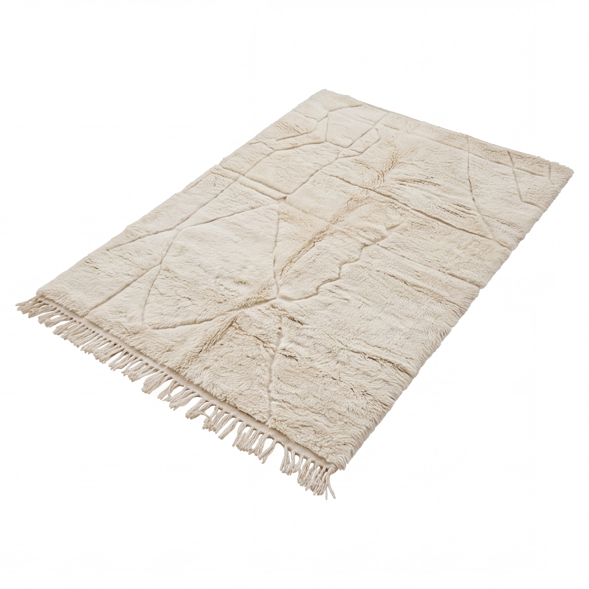 Tapis Mrirt écru ivoire motif abstrait