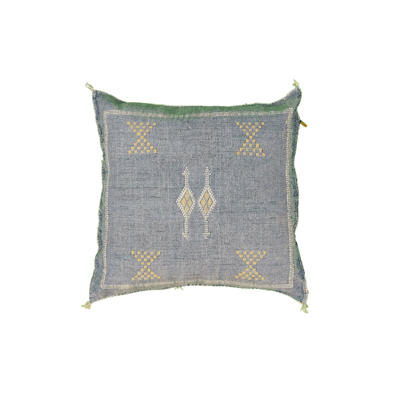 Coussin berbère Gris foncé en Soie de Cactus