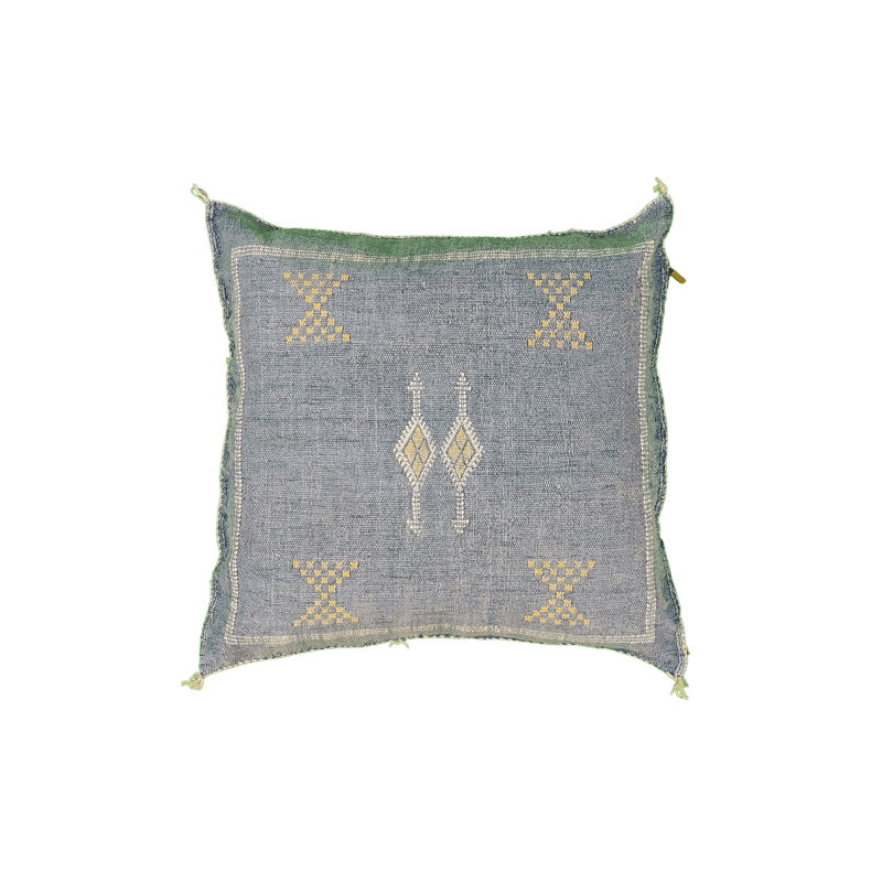 Coussin berbère Gris foncé en Soie de Cactus