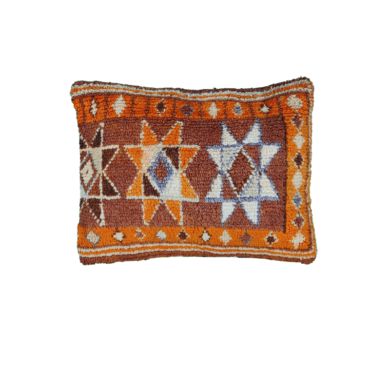 Coussin style Berbère Orange étoile tribal Vintage