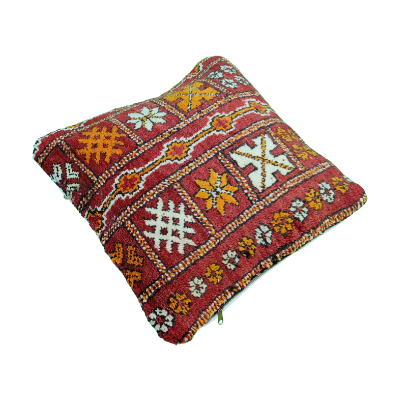 Coussin Bohème Rouge MINA artisanal