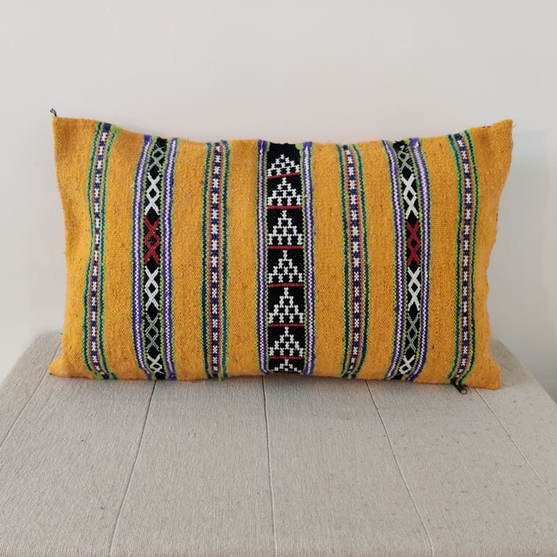 coussin marocain jaune