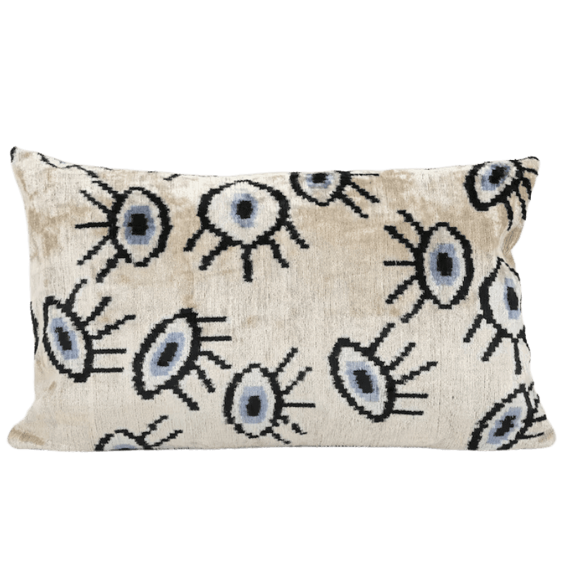 Coussin Ikat Beige Œil Design