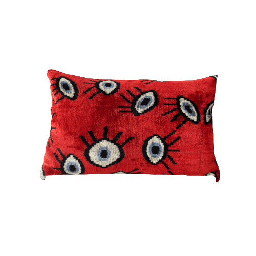 coussin Ikat rouge