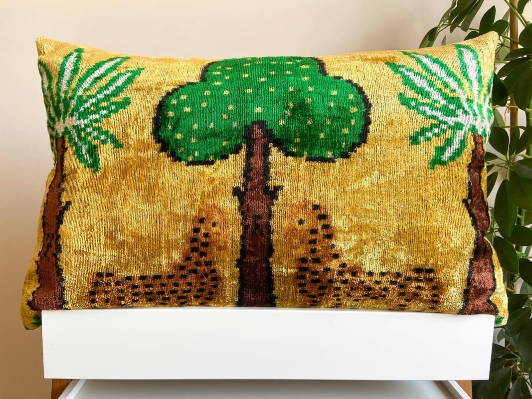 coussin ikat zn velours