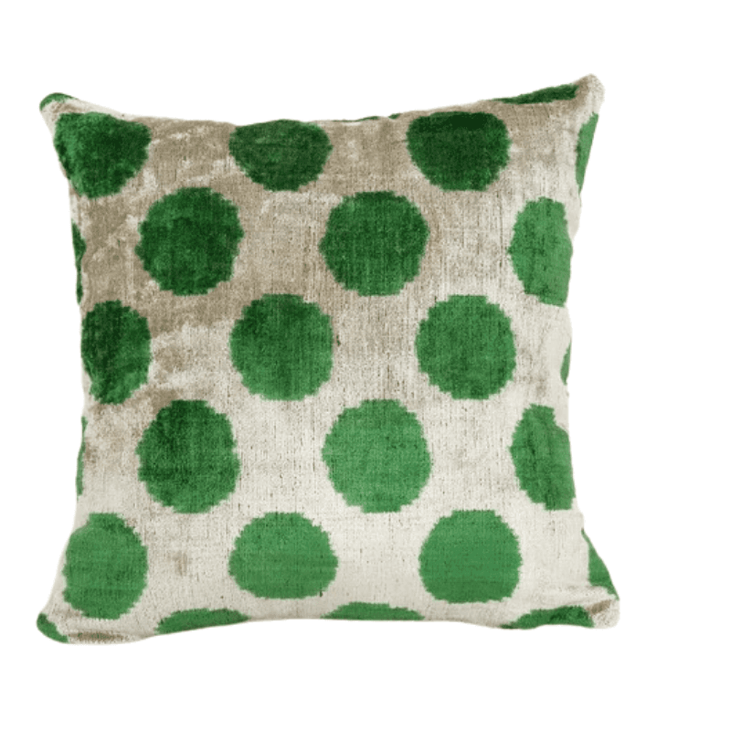 Sublime Coussin Ikat vert et blanc