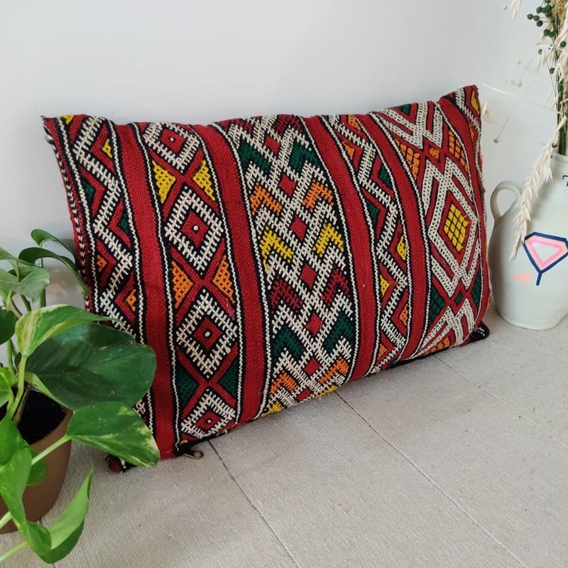 coussin marocain rouge kilim