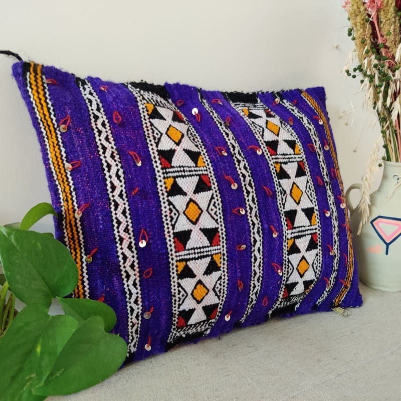 coussin marocain violet