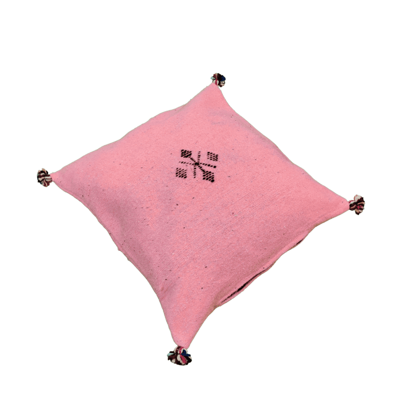 Coussin Marocain Rose bonbon en Coton boho chic