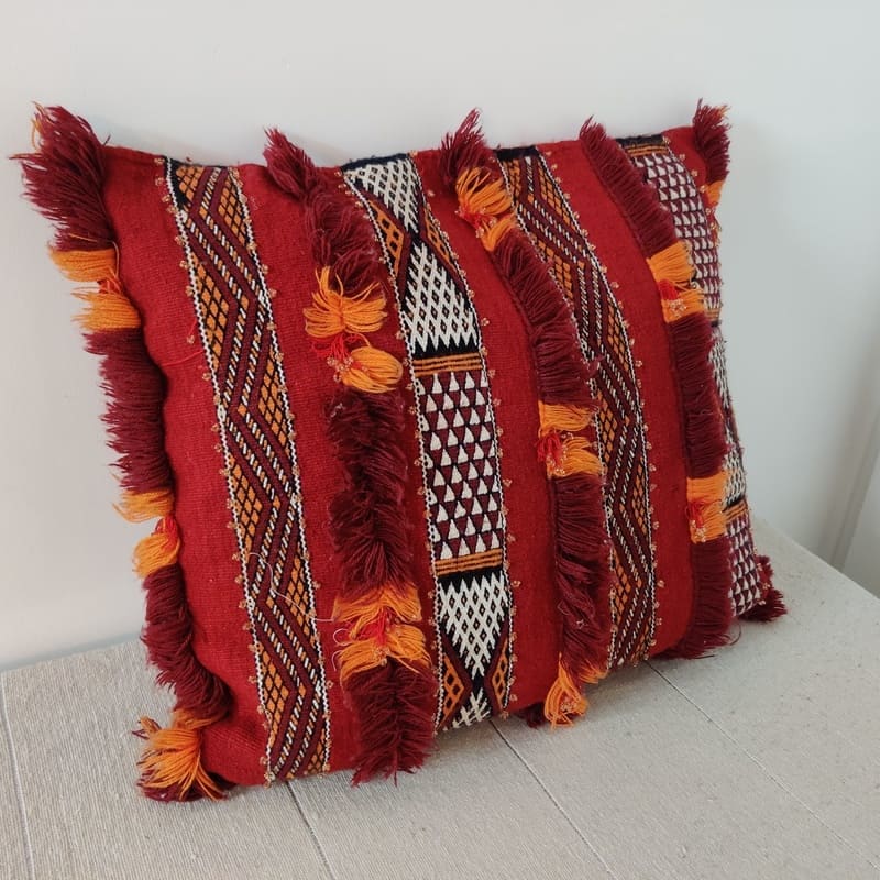 coussin kilim rouge