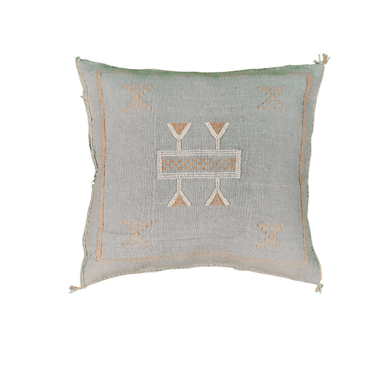 Coussin Sabra Gris clair Soie végétale