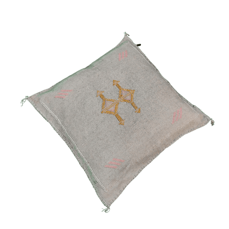 Coussin Sabra Gris perle berbère