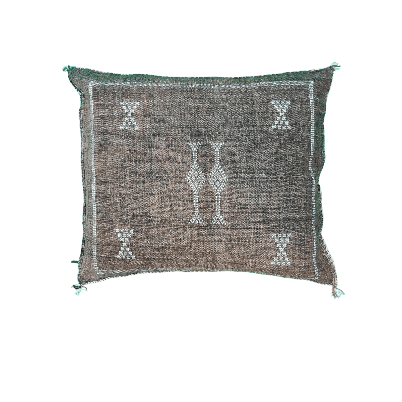 Coussin Sabra Marron Soie végétale