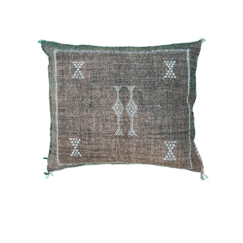 Coussin Sabra Marron Soie de Cactus