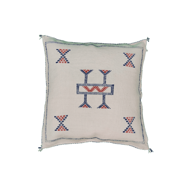 Coussin Soie de Cactus Blanc Coussin Sabra