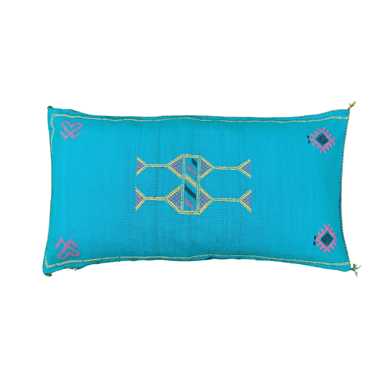 Grand Coussin Sabra Azur berbère