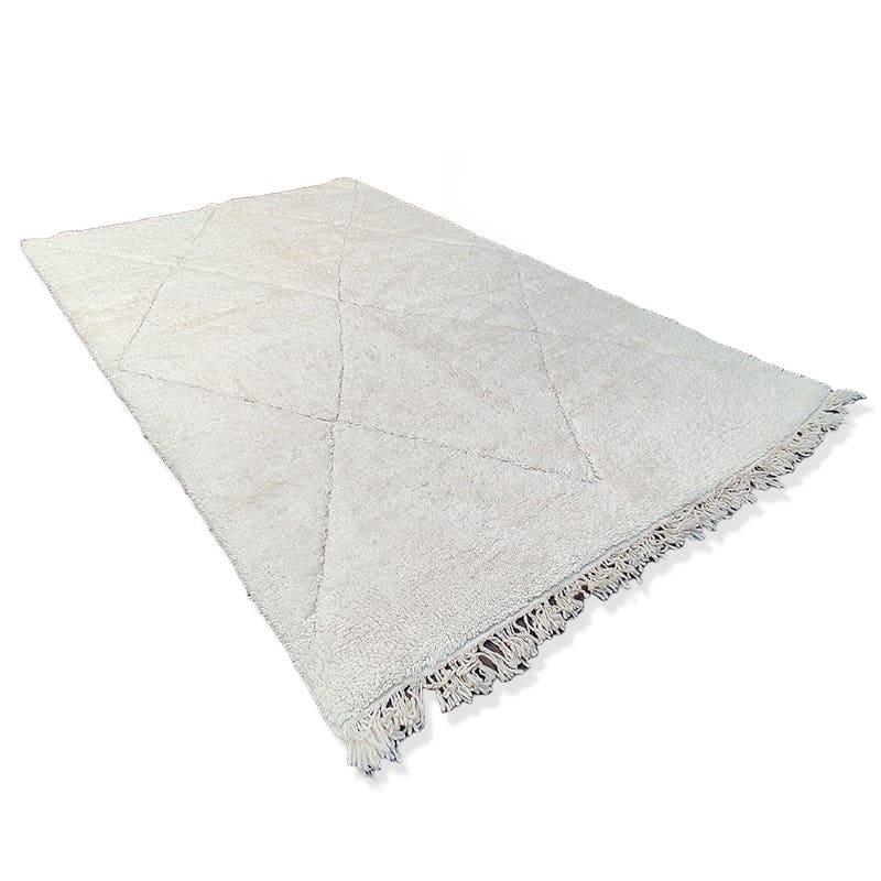 tapis marocain artisanal blanc