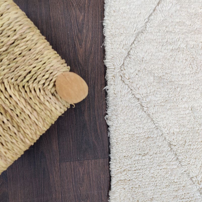 tapis marocain blanc artisanl