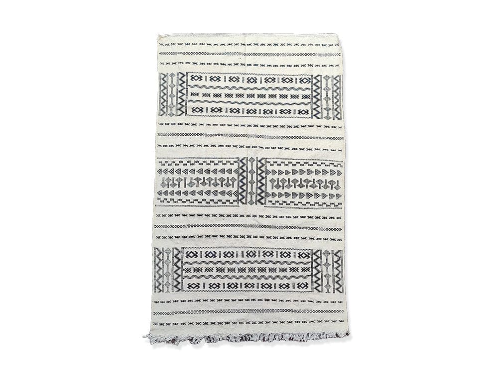 tapis kilim blanc fait main