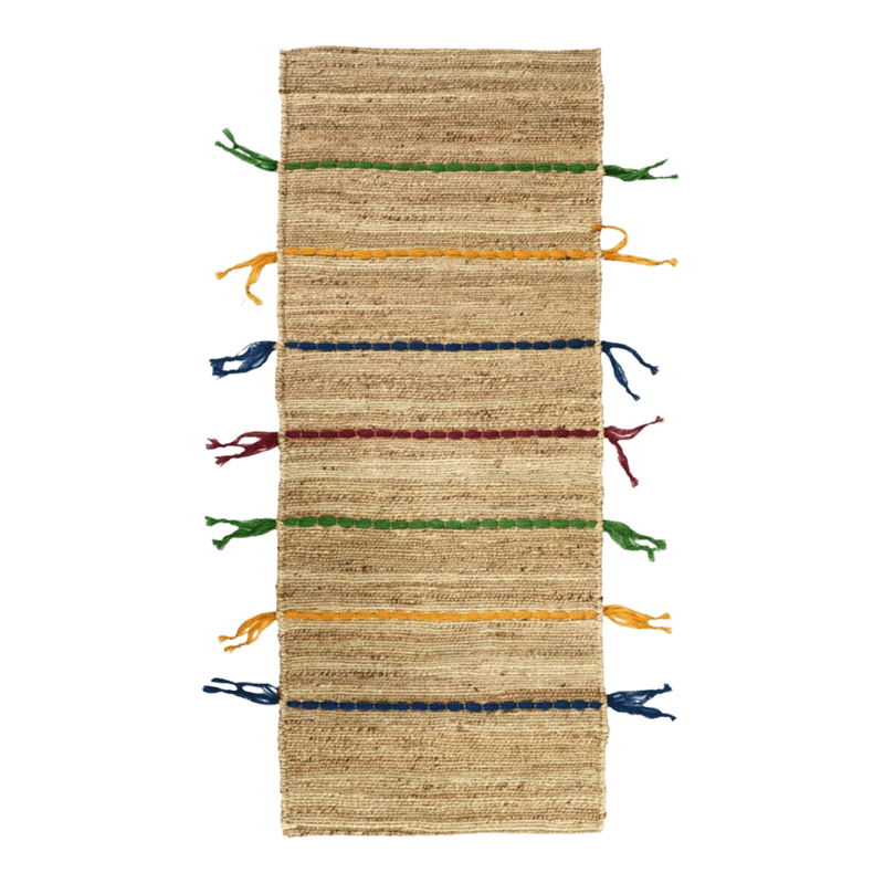 Petit Tapis en jute multicolore esprit berbère