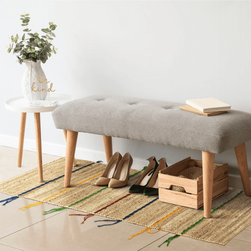 Petit Tapis en jute multicolore ambiance tribal