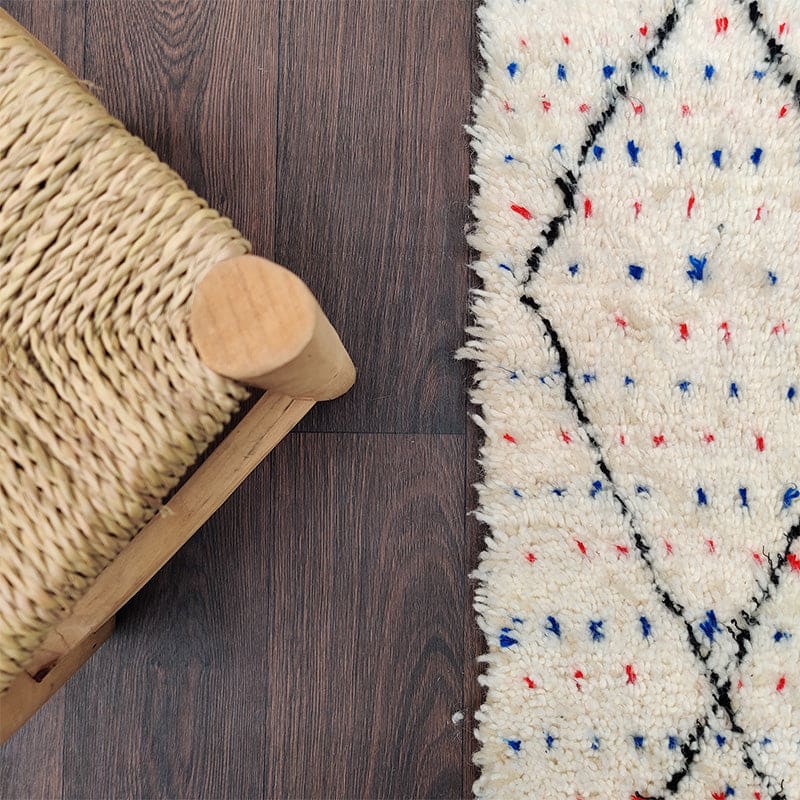tapis artisanal marocain à couleur